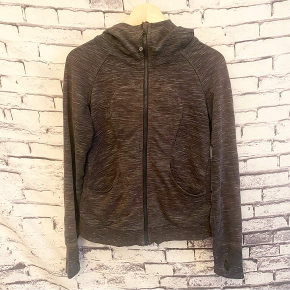 Lululemon Athletica Scuba Hoodie Heathered Marled Gray SZ 6 - Picture 4 of 8